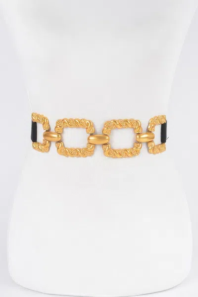 Fashnzfab Modern Elastic Belt With Metal Buckle Detail In Multi