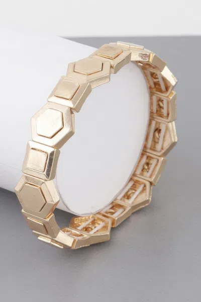 Fashnzfab Modern Geometric Cuff Bracelet In White