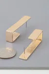 Fashnzfab Modern Geometric Frame Hook Earrings In Silver