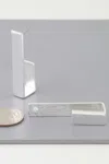 Fashnzfab Modern Geometric Frame Hook Earrings In Silver