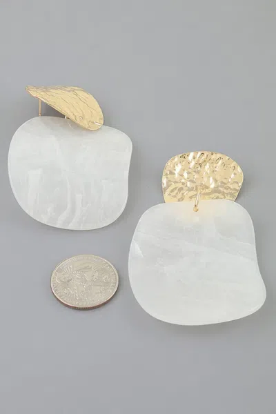 Fashnzfab Modern Marble Stone Fashion Earrings In Gold