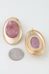 Fashnzfab Modern Matte Stone Frame Earrings In Multi