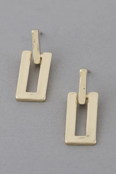 Fashnzfab Modern Open Frame Earrings In Gold