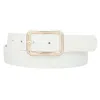 Fashnzfab Modern Rectangle Buckle Belt In White