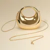 Fashnzfab Modern Round Hardcase Mini Clutch Bag Crossbody Bag In Gold