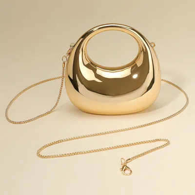Fashnzfab Modern Round Hardcase Mini Clutch Bag Crossbody Bag In Gold