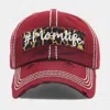 Fashnzfab Mom Life Leopard Pattern Detail Vintage Baseball Cap In White