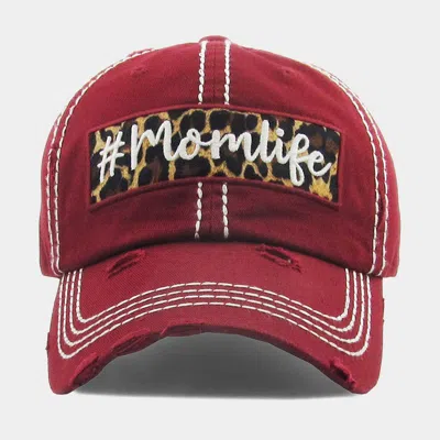 Fashnzfab Mom Life Leopard Pattern Detail Vintage Baseball Cap In White