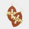 Fashnzfab Mom Message Faux Leather Football Dangle Earrings In Gold