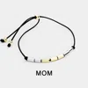 Fashnzfab Mom Message Morse Code Adjustable Cinch Pull Tie Bracelet Black, Two Tone In Multi