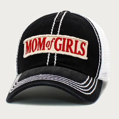 Fashnzfab Mom Of Girls Message Mesh Back Baseball Cap In Black