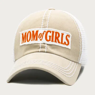 Fashnzfab Mom Of Girls Message Mesh Back Baseball Cap In Sand
