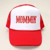 Fashnzfab Mommin Embroidered Mesh Back Trucker Hat In Red
