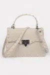 Fashnzfab Monotone Studded Clutch In Gray
