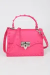 Fashnzfab Monotone Studded Clutch In Pink