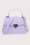 Fashnzfab Monotone Studded Clutch In Purple