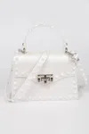 Fashnzfab Monotone Studded Clutch In White