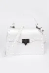 Fashnzfab Monotone Studded Clutch In White
