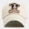 Fashnzfab Moody Message Cow Vintage Baseball Cap In Sand