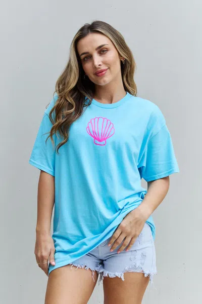 Fashnzfab More Beach Days Oversized Graphic T-shirt In Blue