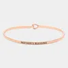 Fashnzfab Mother's Blessing Brass Thin Metal Hook Bracelet Rose Gold In Multi
