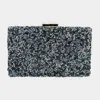 Fashnzfab Mother Of Pearl Cluster Clutch / Crossbody Bag In Black