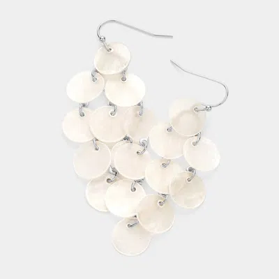 Fashnzfab Mother Of Pearl Cluster Vine Link Dangle Earrings In Pink