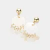 Fashnzfab Mother Of Pearl Disc Dangle Earrings - Mother Of Pearl In Gold