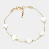 Fashnzfab Mother Of Pearl Quatrefoil Station Bracelet Gold, Mother Of Pearl In Multi