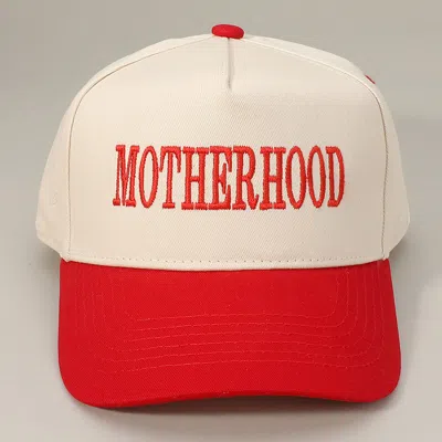 Fashnzfab Motherhood Message Embroidered Baseball Cap In Red