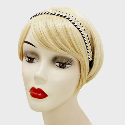 Fashnzfab Mottled Link Stretch Headband In White