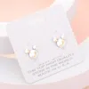 Fashnzfab Mouse Character Stud Earrings - Ab In Silver