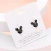 Fashnzfab Mouse Character Stud Earrings In Black