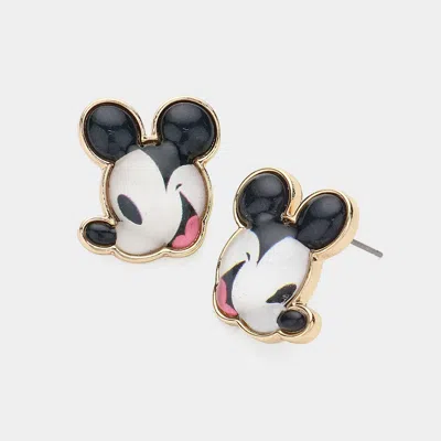 Fashnzfab Mouse Character Stud Earrings In Black