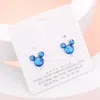 Fashnzfab Mouse Character Stud Earrings In Blue