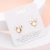 Fashnzfab Mouse Character Stud Earrings In Gold