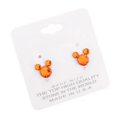 Fashnzfab Mouse Character Stud Earrings In Orange