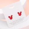 Fashnzfab Mouse Character Stud Earrings In Red