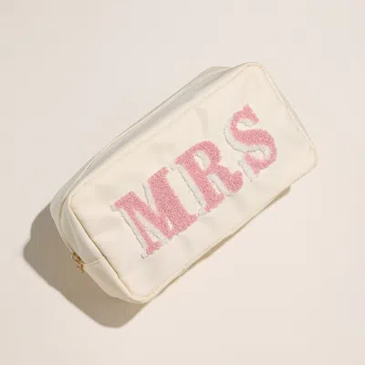 Fashnzfab Mrs Message Patch Embroidered Pouch Bag / Organizer In Multi