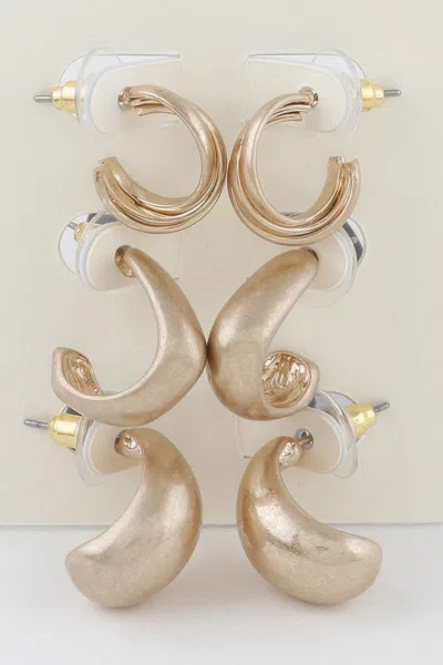 Fashnzfab Multi Abstract Hoop Earrings In White