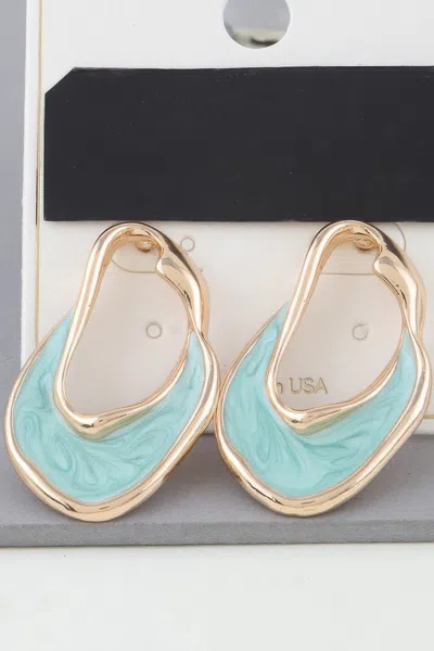Fashnzfab Multi Abstract Marble Ripple Earrings