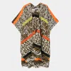 Fashnzfab Multi Animal Printed Cover Up Kimono Poncho In Multi