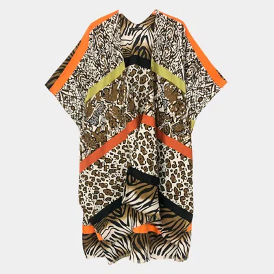 Fashnzfab Multi Animal Printed Cover Up Kimono Poncho