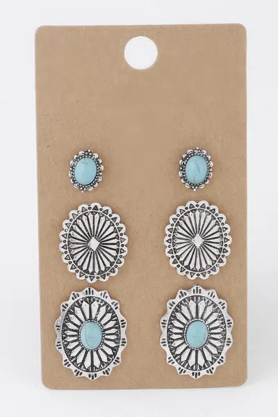Fashnzfab Multi Antique Stone Earrings Set