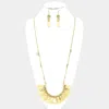 Fashnzfab Multi Bead Detail Thread Fringe Long Necklace In Multi