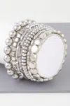 Fashnzfab Multi Bead N Chain Bracelet In Silver