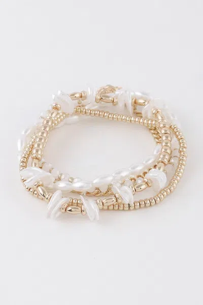 Fashnzfab Multi Bead N Stone Bracelets In Gold
