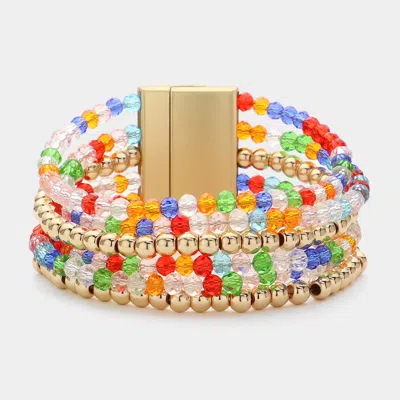 Fashnzfab Multi Beaded Layered Magnetic Bracelet Multi