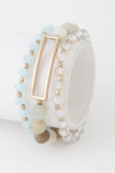 Fashnzfab Multi Beaded N Rectangular Pendant Bracelet
