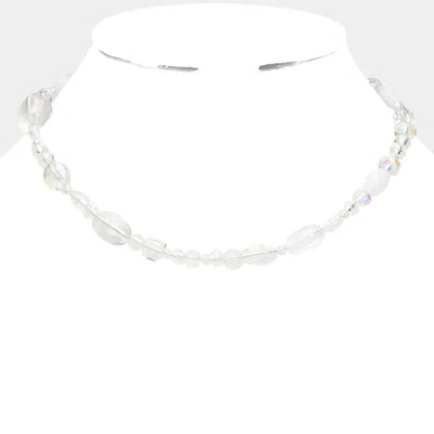 Fashnzfab Multi Beaded Necklace In Metallic